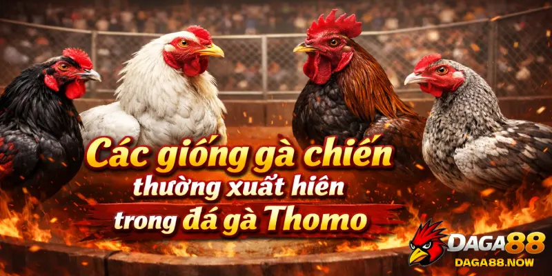 Các giống gà chiến thường xuất hiện trong đá gà Thomo